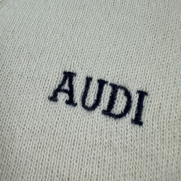 Vintage Elite of California Audi Knit Sweater White Retro Unisex Medium Preppy - Picture 4 of 13